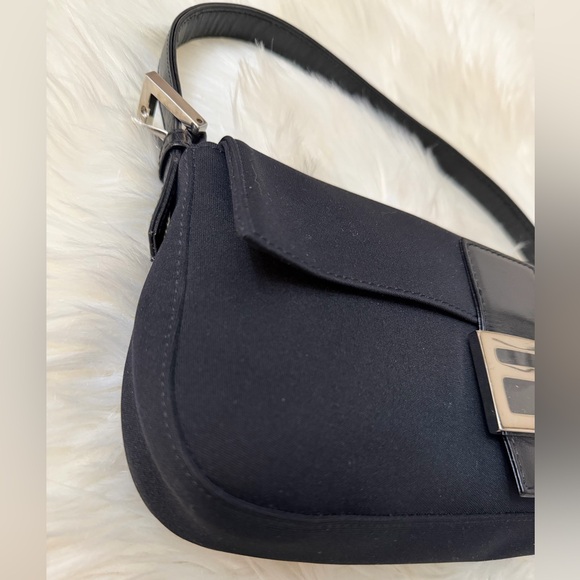 Vintage 00's Fendi Black Neoprene Baguette
Bag with Silver Accent. - Picture 7 of 16